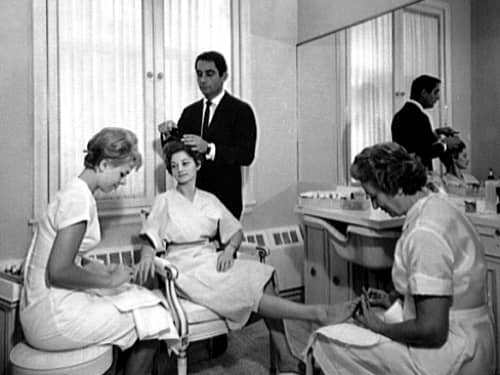 1961 Manicure pedicure and hairstyling in the New York salon