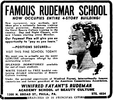 1940 Winifred Fayants Rudemar Academy School of Beauty Culture