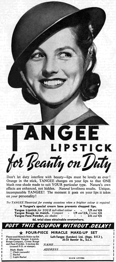 1939 Tangee Beauty is a Duty