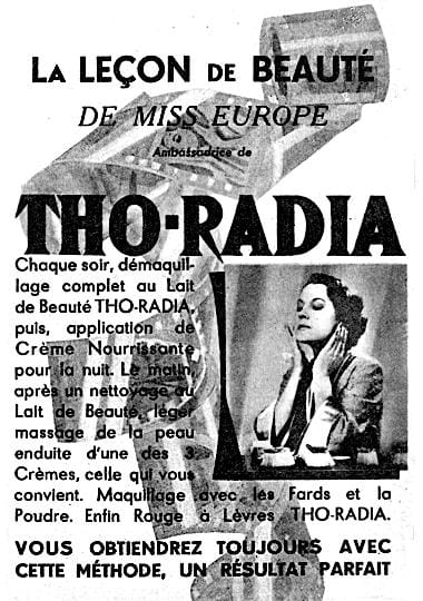 1949 Jacqueline Donny promoting Tho-Radia