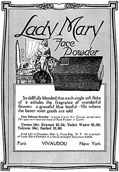 1915 V. Vivaudou Lady Mary Face Powder