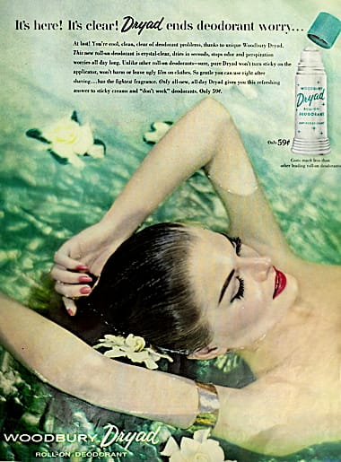 1959 Woodbury Dryad Roll-On Deodorant