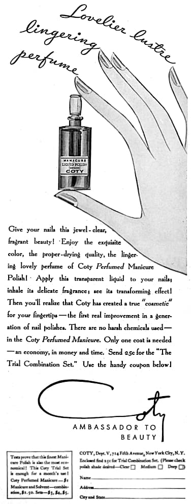 1931 Coty Perfumed Manicure Polish