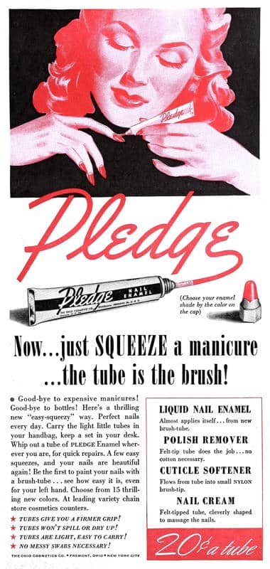 1940 Pledge Liquid Nail Enamel