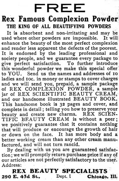 1909 Rex Complexion Powder