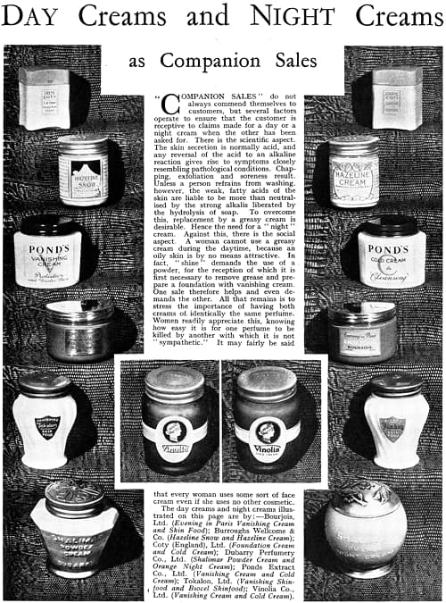 1936 Day Creams and Night Creams as Companion Sales