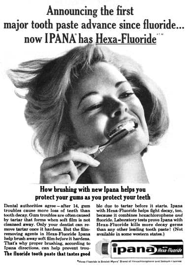 1962 Ipana toothpaste with Hexa-Fluoride
