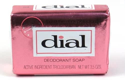 Dial soap now containing trichlocarban