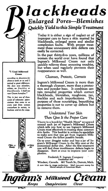 1925 Ingrams Milkweed Cream