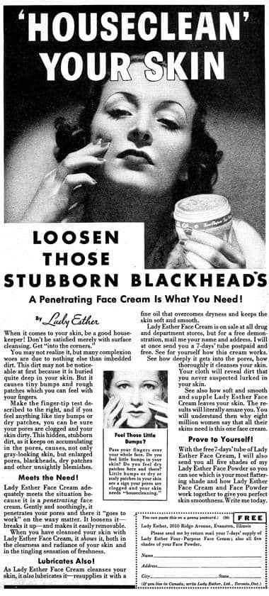 1936 Lady Esther Face Cream