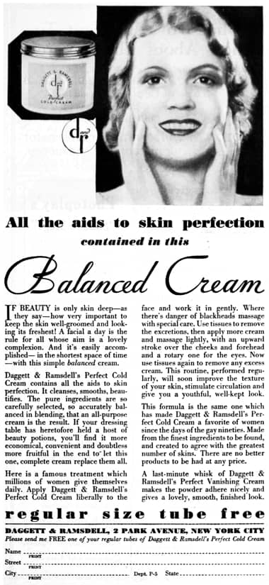 1931 Daggett and Ramsdell Perfect Cold Cream