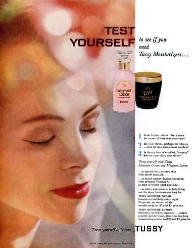 1958 Tussy Moisture Lotion and Moisture Cream